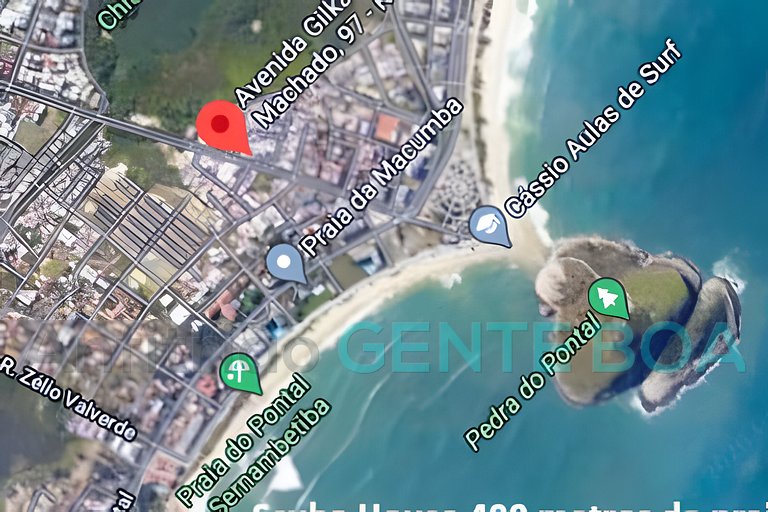 Recreio 400m Praia. Scuba House Av. Gilka Machado.