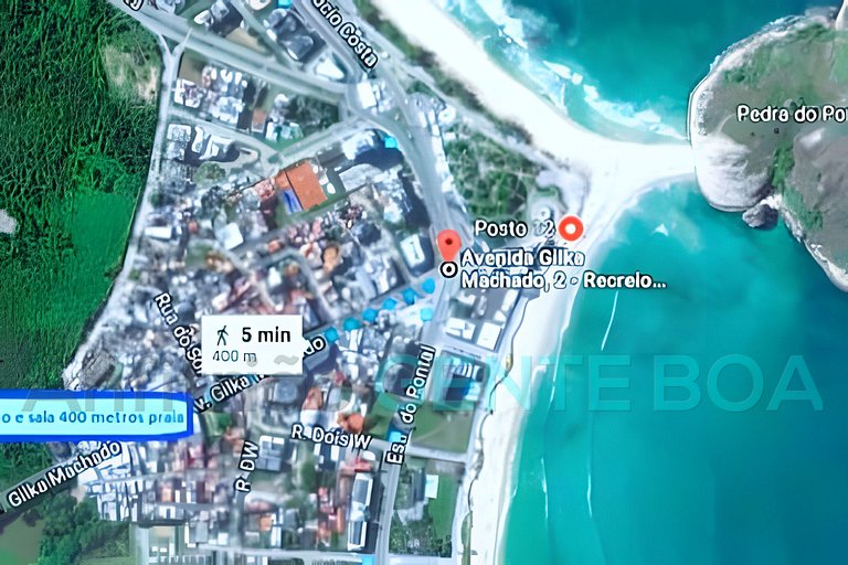 Recreio 400m Praia. Scuba House Av. Gilka Machado.