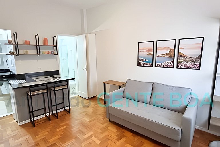 Copacabana Studio Novo! Aconchegante. 500m Praia.